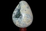 Crystal Filled Celestine (Celestite) Egg Geode - Madagascar #119358-2